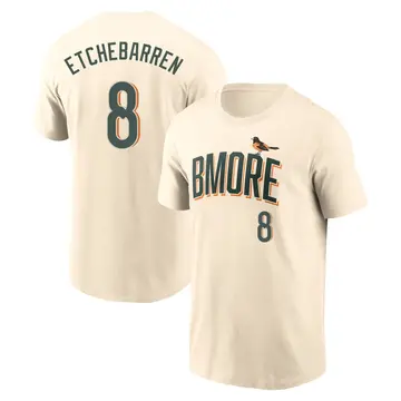 Men's Andy Etchebarren Baltimore Orioles Cream 2026 City Connect Name & Number T-Shirt