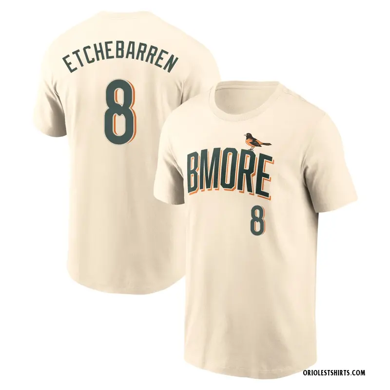 Men's Andy Etchebarren Baltimore Orioles Cream 2026 City Connect Name & Number T-Shirt