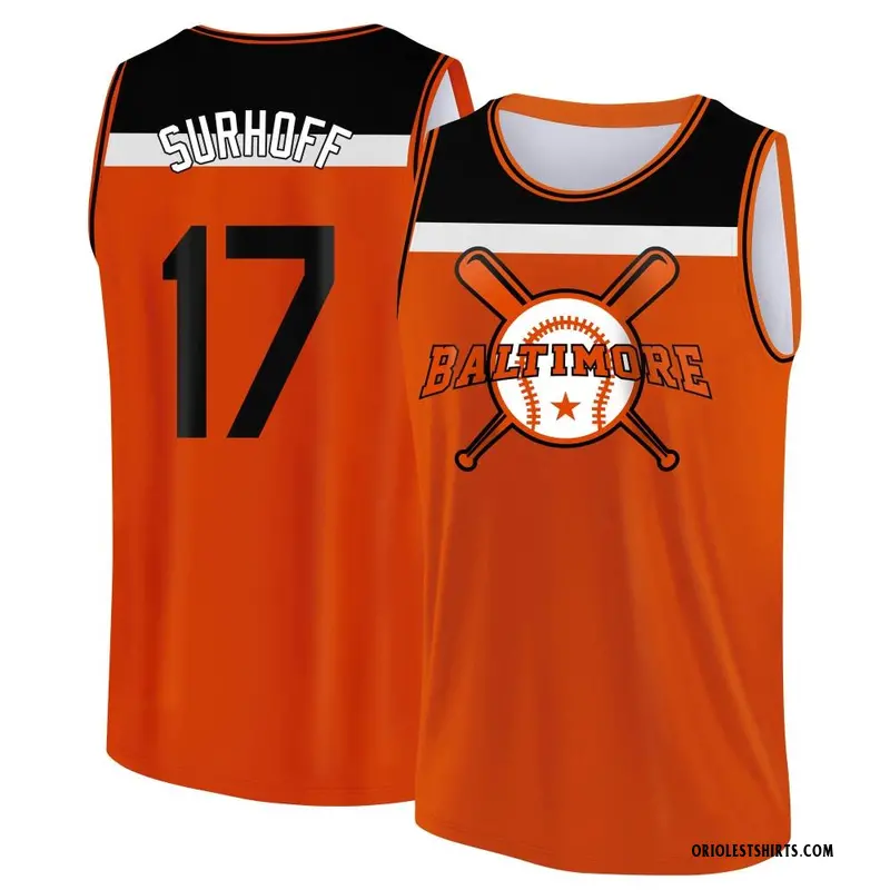 Men's Bj Surhoff Baltimore Orioles Orange/Black Baseball Legend Tank Top