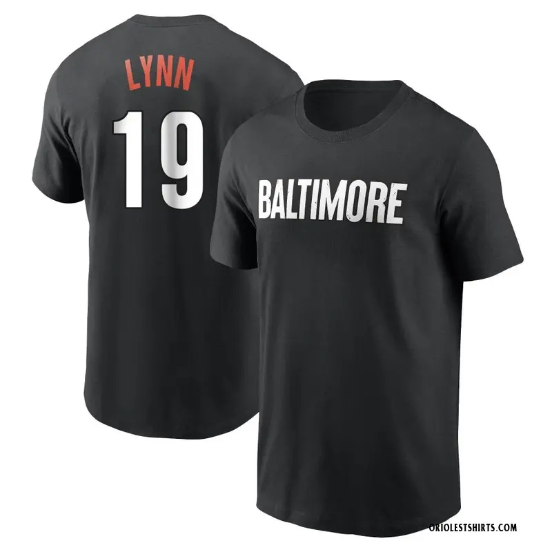 Men's Fred Lynn Baltimore Orioles Black 2023 City Connect Name & Number T-Shirt