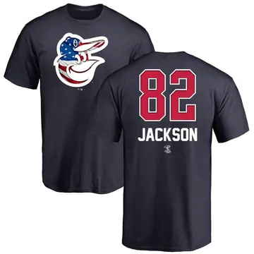 Men's Jeremiah Jackson Baltimore Orioles Name and Number Banner Wave T-Shirt - Navy