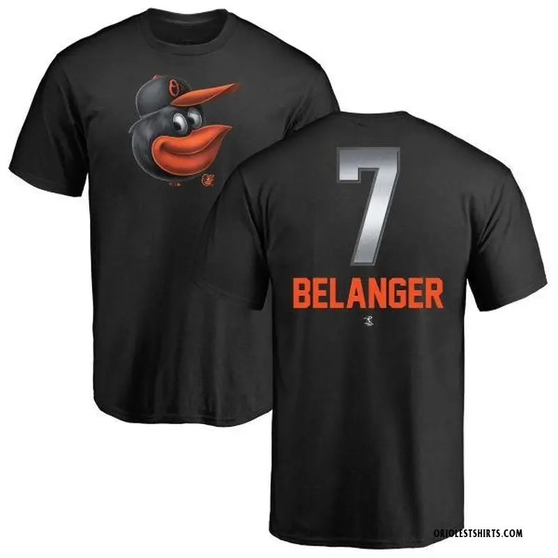 Men's Mark Belanger Baltimore Orioles Midnight Mascot T-Shirt - Black