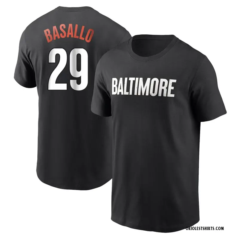 Men's Samuel Basallo Baltimore Orioles Black 2023 City Connect Name & Number T-Shirt