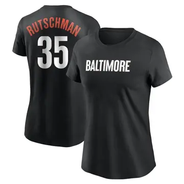 Women's Adley Rutschman Baltimore Orioles Black 2023 City Connect Name & Number T-Shirt