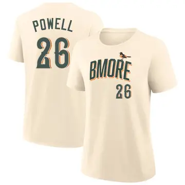 Women's Boog Powell Baltimore Orioles Cream 2026 City Connect Name & Number T-Shirt