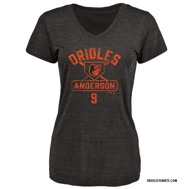 Women's Brady Anderson Baltimore Orioles Base Runner Tri-Blend T-Shirt - Black