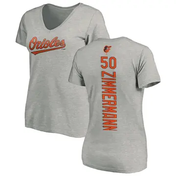 Women's Bruce Zimmermann Baltimore Orioles Backer Slim Fit T-Shirt - Ash