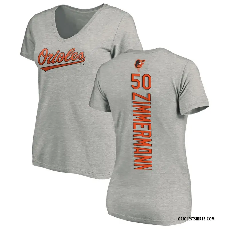 Women's Bruce Zimmermann Baltimore Orioles Backer Slim Fit T-Shirt - Ash