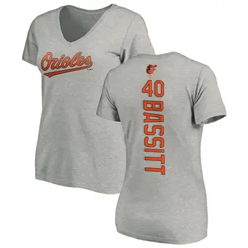 Women's Chris Bassitt Baltimore Orioles Backer Slim Fit T-Shirt - Ash