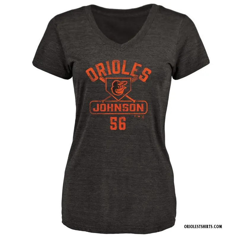 Women's Daniel Johnson Baltimore Orioles Base Runner Tri-Blend T-Shirt - Black