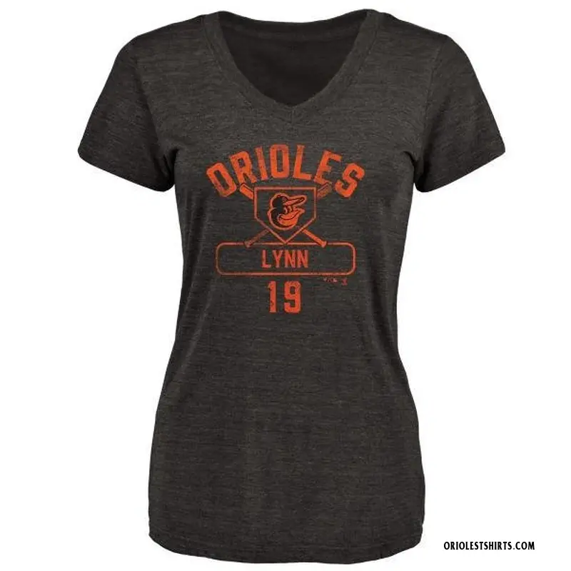 Women's Fred Lynn Baltimore Orioles Base Runner Tri-Blend T-Shirt - Black