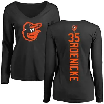 Women's Gary Roenicke Baltimore Orioles Backer Slim Fit Long Sleeve T-Shirt - Black