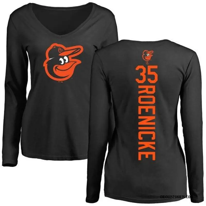Women's Gary Roenicke Baltimore Orioles Backer Slim Fit Long Sleeve T-Shirt - Black