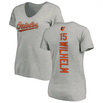 Women's Hoyt Wilhelm Baltimore Orioles Backer Slim Fit T-Shirt - Ash