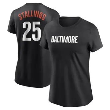 Women's Jacob Stallings Baltimore Orioles Black 2023 City Connect Name & Number T-Shirt