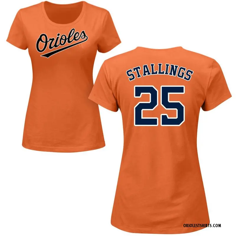 Women's Jacob Stallings Baltimore Orioles Roster Name & Number T-Shirt - Orange