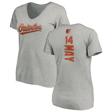 Women's Lee May Baltimore Orioles Backer Slim Fit T-Shirt - Ash