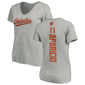 Women's Luis Aparicio Baltimore Orioles Backer Slim Fit T-Shirt - Ash