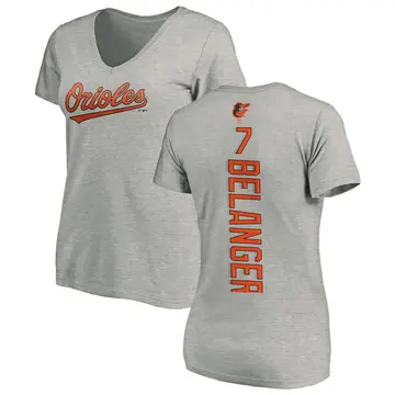 Women's Mark Belanger Baltimore Orioles Backer Slim Fit T-Shirt - Ash