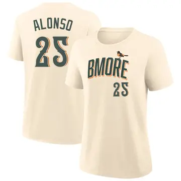 Women's Pete Alonso Baltimore Orioles Cream 2026 City Connect Name & Number T-Shirt