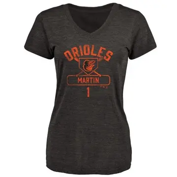 Women's Richie Martin Baltimore Orioles Base Runner Tri-Blend T-Shirt - Black