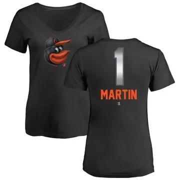 Women's Richie Martin Baltimore Orioles Midnight Mascot V-Neck T-Shirt - Black