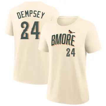 Women's Rick Dempsey Baltimore Orioles Cream 2026 City Connect Name & Number T-Shirt