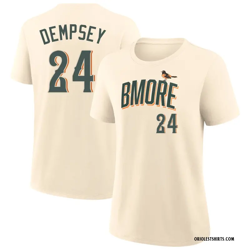 Women's Rick Dempsey Baltimore Orioles Cream 2026 City Connect Name & Number T-Shirt