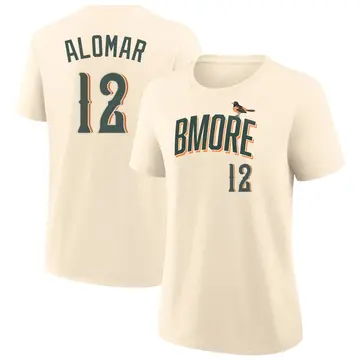 Women's Roberto Alomar Baltimore Orioles Cream 2026 City Connect Name & Number T-Shirt