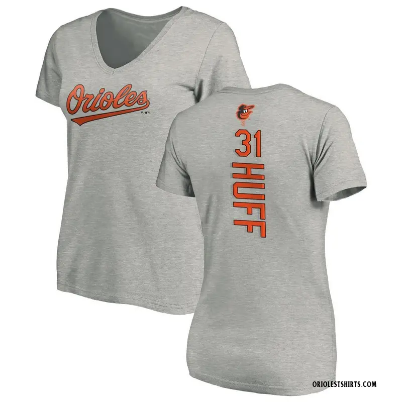 Women's Sam Huff Baltimore Orioles Backer Slim Fit T-Shirt - Ash