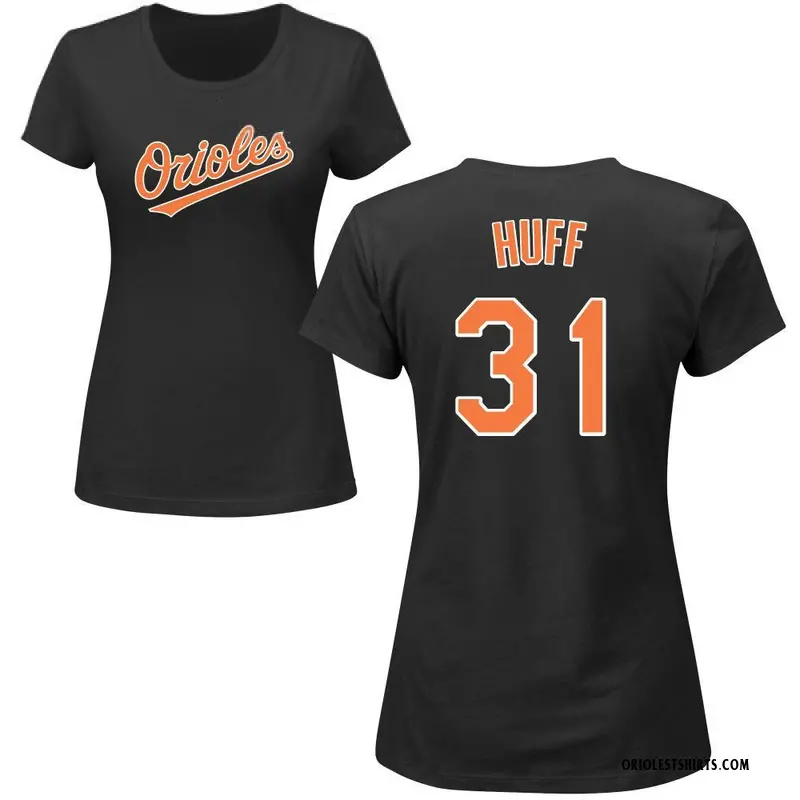 Women's Sam Huff Baltimore Orioles Roster Name & Number T-Shirt - Black