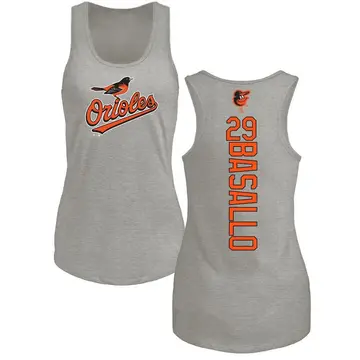 Women's Samuel Basallo Baltimore Orioles Backer Tri-Blend Tank Top - Ash