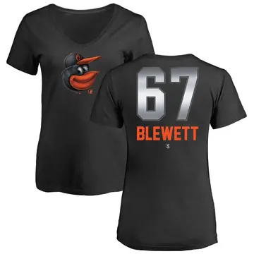 Women's Scott Blewett Baltimore Orioles Midnight Mascot V-Neck T-Shirt - Black