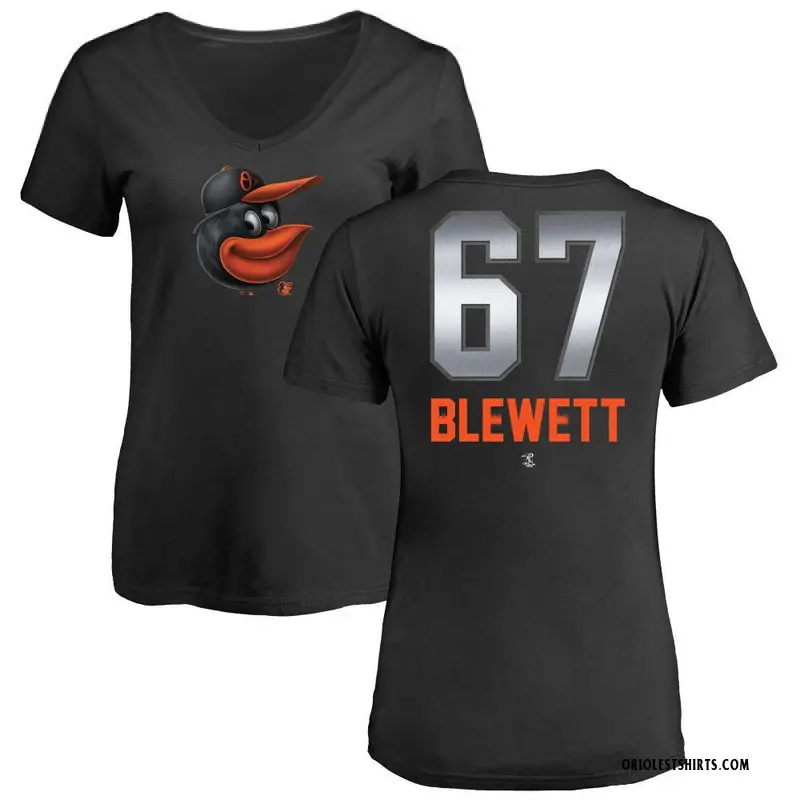 Women's Scott Blewett Baltimore Orioles Midnight Mascot V-Neck T-Shirt - Black