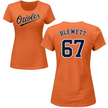 Women's Scott Blewett Baltimore Orioles Roster Name & Number T-Shirt - Orange