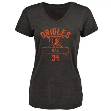 Women's Shane Baz Baltimore Orioles Base Runner Tri-Blend T-Shirt - Black