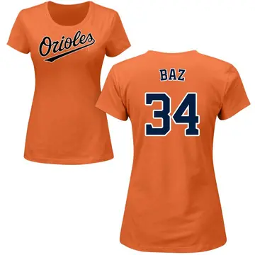 Women's Shane Baz Baltimore Orioles Roster Name & Number T-Shirt - Orange