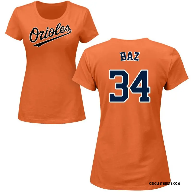Women's Shane Baz Baltimore Orioles Roster Name & Number T-Shirt - Orange