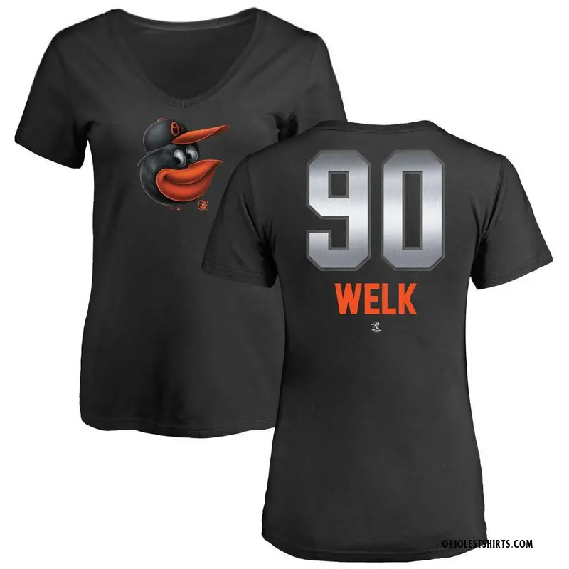 Women's Toby Welk Baltimore Orioles Midnight Mascot V-Neck T-Shirt - Black