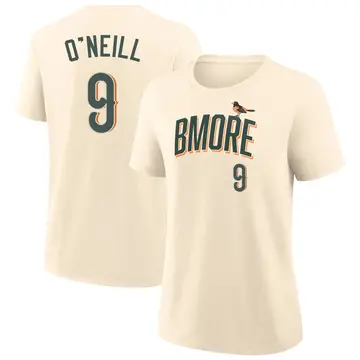 Women's Tyler O'Neill Baltimore Orioles Cream 2026 City Connect Name & Number T-Shirt