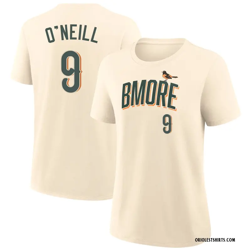 Women's Tyler O'Neill Baltimore Orioles Cream 2026 City Connect Name & Number T-Shirt