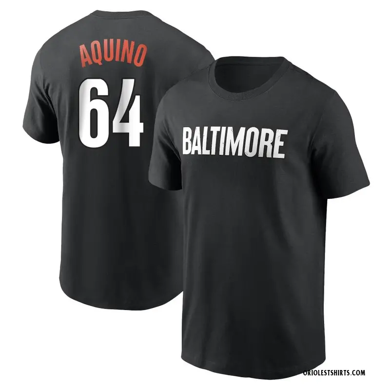 Youth Jayson Aquino Baltimore Orioles Black 2023 City Connect Name & Number T-Shirt