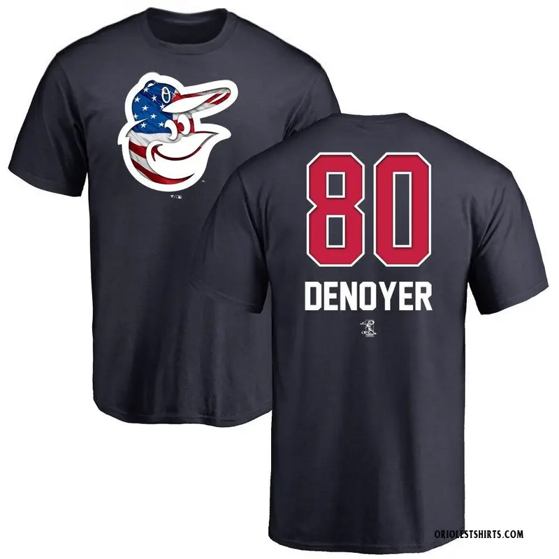 Youth Noah Denoyer Baltimore Orioles Name and Number Banner Wave T-Shirt - Navy