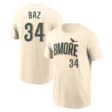 Youth Shane Baz Baltimore Orioles Cream 2026 City Connect Name & Number T-Shirt