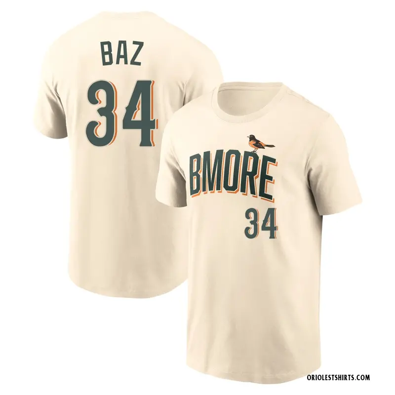 Youth Shane Baz Baltimore Orioles Cream 2026 City Connect Name & Number T-Shirt